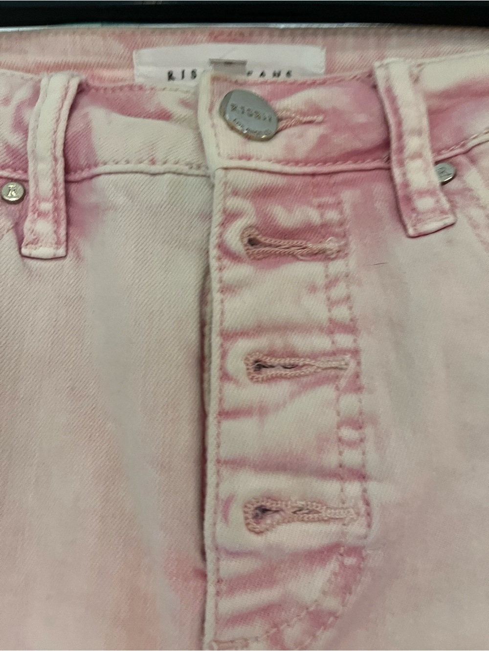 Pink Risen Distressed Denim - Picture 4 of 4